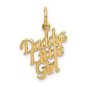 14k Yellow Gold Polished Daddy's Little Girl Charm or Pendant, 13mm